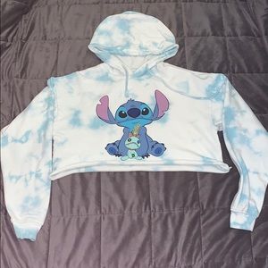 tie dye cropped stitch sweatshirt